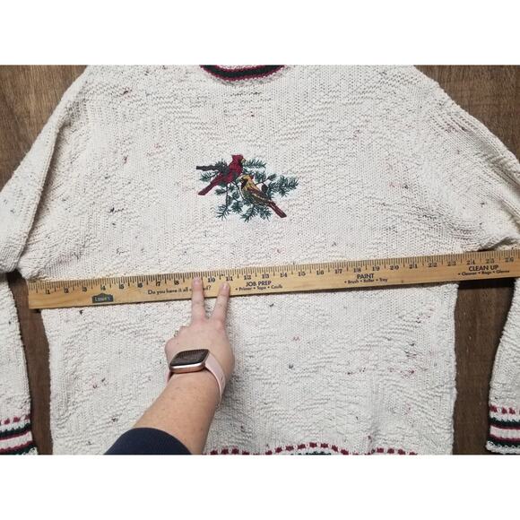 Croft & Barrow Womans Size L Winter Cardinal Sweater Christmas Ugly Cute Holiday - Picture 5 of 6